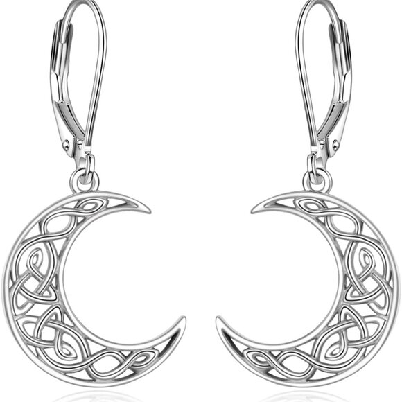 Moon Star/Black Cat/Cow/Eye of Horus/Filigree/Cross Leverback Earrings for Women